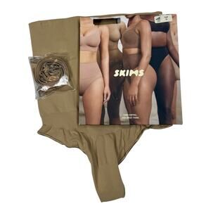 SKIMS CORE CONTROL HIGH WAIST THONG CLAY XL SEAMLESS SCULP SHAPEWEAR NEW